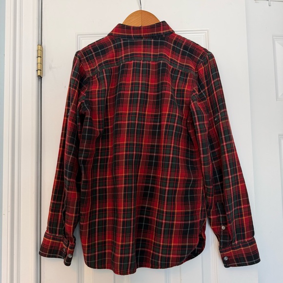 Ralph Lauren Woman’s S Red and Dark Green Plaid Flannel Shirt 100% Cotton - Picture 2 of 11